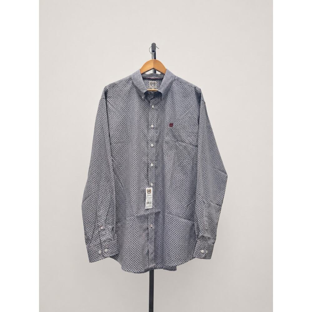Cinch Men’s Large Geometric Print Western Button Down Shirt NWT